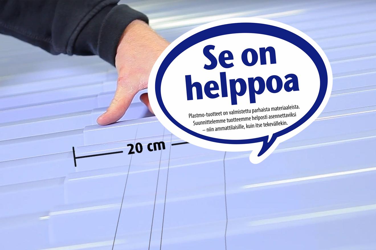 Trapetsi- valokatteiden asennus